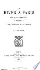 Hiver à Paris sous le consulat, 1802-1803