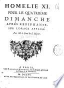 Homélie XI., pour le quatrième dimanche après l'Épiphanie, sur l'orage appaisé, par M. le curé de S. Sulpice