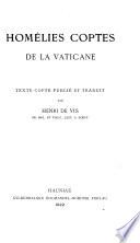 Homélies coptes de la Vaticane