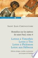 Homélies sur les épitres de Saint Paul