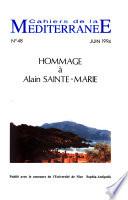 Hommage à Alain Sainte-Marie