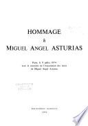 Hommage à Miguel Angel Asturias