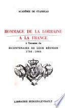 Hommage de la Lorraine à la France