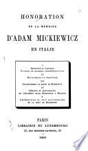Honoration de la mémoire d'Adam Mickiewicz en Italie