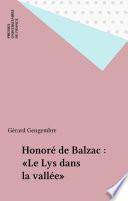 Honoré de Balzac : «Le Lys dans la vallée»