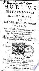 Hortus Epitaphiorum selectorum ou Jardin d'Epitaphes choisis ...