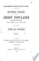 Huitième congrès du crédit populaire (associations coopératives de crédit) tenu à Caen du 12 au 16 mai, 1896