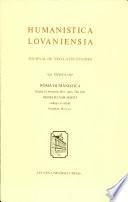 Humanistica Lovaniensia: Journal of Neo-Latin Studies, V 34 A&b