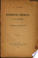 Hypothèses critiques sur les pensées de Marc-Aurèle