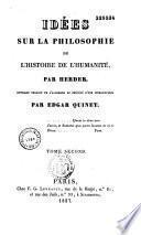 Idées sur la philosophie de l'histoire de l'humanité
