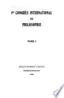 Ier Congrès international de philosophie