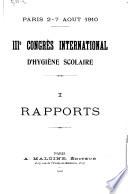 IIIe Congrès international d'hygiène scolaire ...