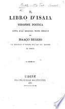 Il Libro d'Isaia, versione poetica ... da Isaaco Reggio