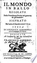 Il Mondo in Ballo regolato dalla Prouidenza Divina nel gouerno de gli huomini: Figurato nel ballo di Dauide auanti l'Arca