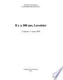 Il y a 200 ans, Lavoisier