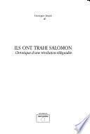 Ils ont trahi Salomon