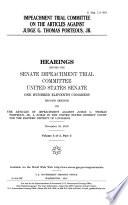 Impeachment Trial Committee on the Articles Against Judge G. Thomas Porteous, Jr: part A-E (5 v.)