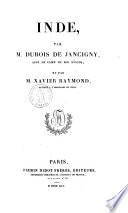 Inde par m. Dubois de Jancigny et par m. Xavier Raymond