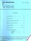 Index bibliographique du vide