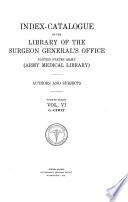 Index-catalogue of the Library of the Surgeon General's Office, United States Army (Army Medical Library)