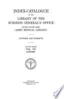 Index-catalogue of the Library of the Surgeon General's Office, United States Army (Army Medical Library)