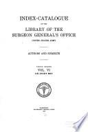 Index-catalogue of the Library of the Surgeon General's Office, United States Army