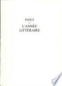 Index de L'annee Litteraire (1754-1790)