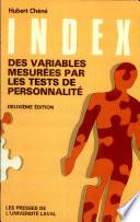 Index des variables mesurées par les tests de personnalité