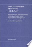 Index documentaire d'El-Amarna: Bibliographie des textes babyloniens d'El Amarna (1888 à 1993) et Concordance des sigles EA