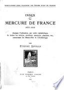 Index du Mercure de France, 1672-1832