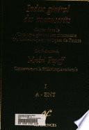 Index général des manuscrits décrits dans le Catalogue général des manuscrits des bibliothèques publiques de France