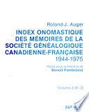 Index onomastique des Mémoires de la Société généalogique canadienne-française, 1944-1975: K-Z