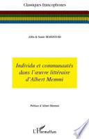 Individu et communautés dans l'œuvre littéraire d'Albert Memmi