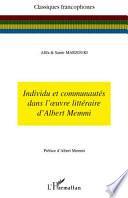 Individu et communautés dans l'œuvre littéraire d'Albert Memmi