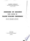 Individu et société dans l'oeuvre de Ralph Waldo Emerson