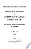 Influence de la philosophie de Schopenhauer en France (1860-1900)