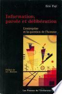 Information, parole et délibération