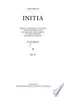 Initia operum scriptorum Latinorum Medii potissimum Aevi ex codicibus manuscriptis et libris impressis alphabetice digessit