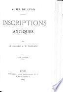 Inscriptions antiques par A. Allmer et P. Dissard