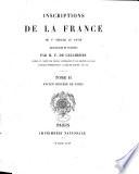 Inscriptions de la France du Ve siècle au XVIIIe