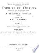 Inscriptions du Trésor des Athéniens