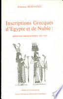 Inscriptions grecques d'Égypte et de Nubie
