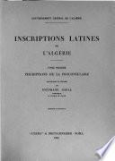 Inscriptions latines de l'Algérie: Inscriptions de la Proconsulaire