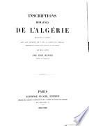 Inscriptions romaines de l'Algérie