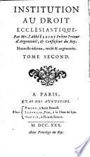 Institution Au Droit Ecclesiastique