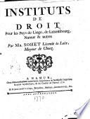 Instituts de droit pour les pays, de Liège, de Luxembourg, Namur et autres
