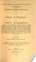 Instituts de phonétique et archives phonographiques...