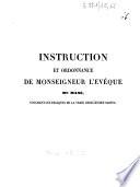 Instruction et ordonnance de Monseigneur l'évêque du Mans, touchant les reliques de la vraie croix et des saints