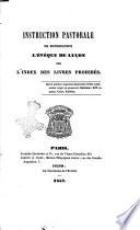 Instruction pastorale de Monseigneur l'évèque de Luçon sur L'index des livres prohibés