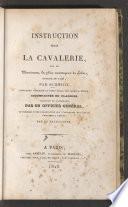Instruction pour la cavalerie, sur le maniement le plus avantageus du sabre, publiée en 1796